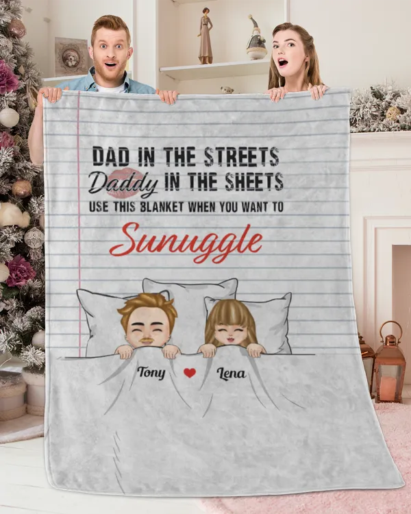 Daddy In The Sheets - Personalized Blanket, Gifts For Boyfriend, Gifts Idea For Boyfriend
