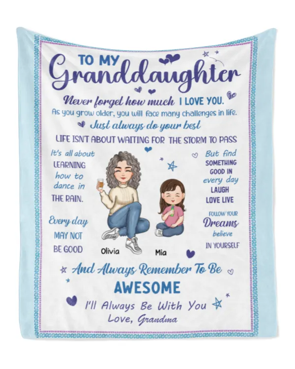Never Forget How Much I Love You. - Personalized Blanket, Gifts For Granddaughter, Gifts Idea For Granddaughter