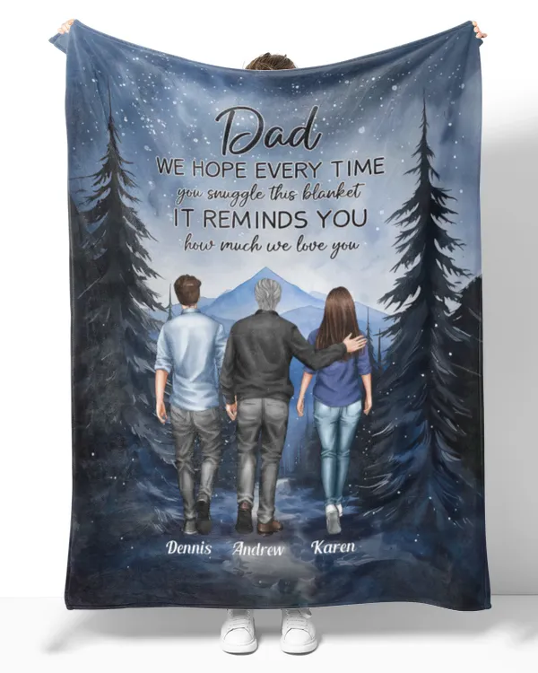 Dad We Love You Hug This Blanket - Personalized Blanket, Gifts For Dad, Gifts Idea For Dad, Father's Day Gift