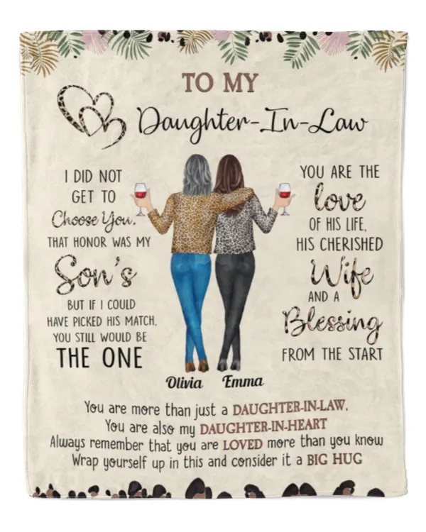 To My Daughter-In-Law You Are My Daughter-In-Heart - Personalized Blanket, Gifts For Daughter, Gifts Idea For Daughter