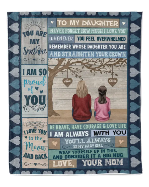 To My Daughter Son Never Forget How Much I Love You - Personalized Blanket, Gift For Daughter, Gift Idea For Daughter - Cozy Plush Fleece Blanket (50x60in) Cozy Plush Fleece Blanket (50x60in)