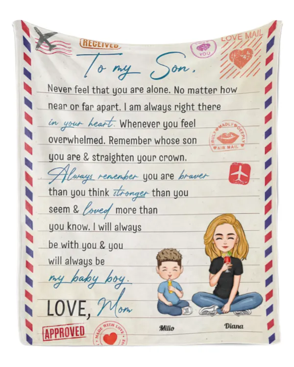 To My Son You Will Always Be My Baby Boy - Personalized Blanket, Gift For Sister, Gift Idea For Sister
