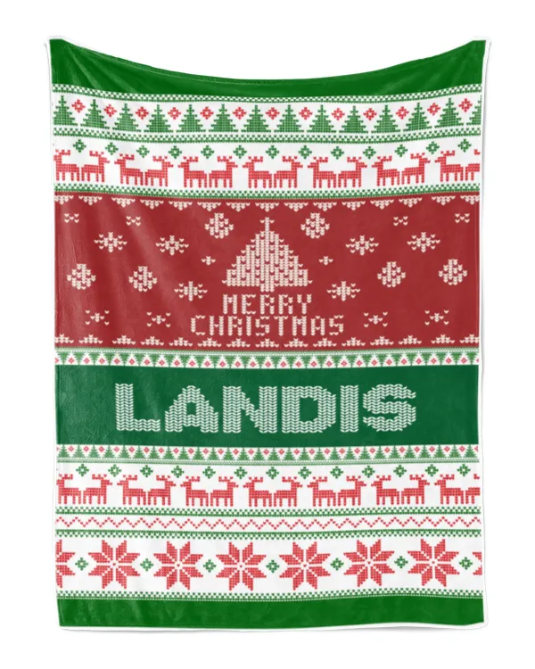 Merry Christmas Fleece Blanket, Personalized Christmas Blanket Gifts for Fbus02397 Landis XMASBL01