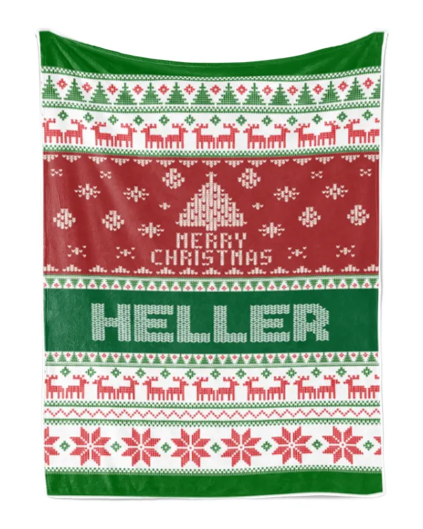Merry Christmas Fleece Blanket, Personalized Christmas Blanket Gifts for Fbus02383 Heller XMASBL01