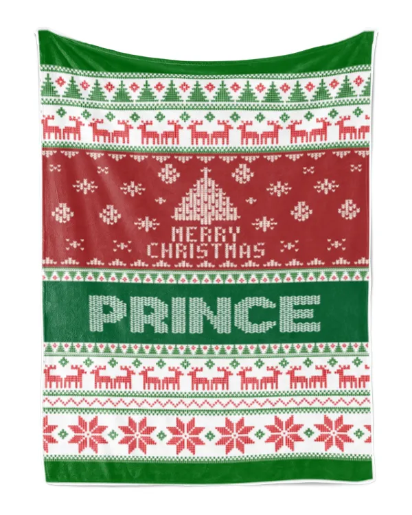 Merry Christmas Fleece Blanket, Personalized Christmas Blanket Gifts for Fbus02841 Prince XMASBL01