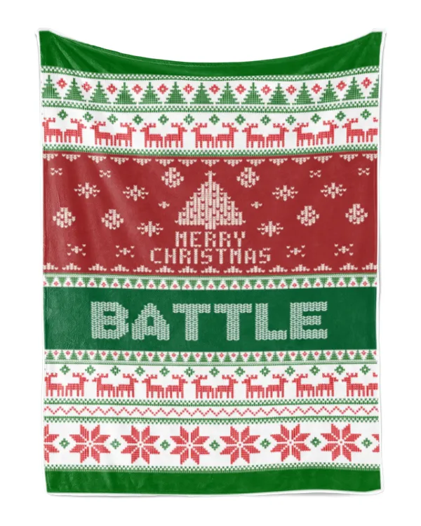 Merry Christmas Fleece Blanket, Personalized Christmas Blanket Gifts for Fbus02582 Battle XMASBL01