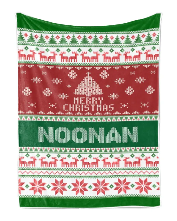 Merry Christmas Fleece Blanket, Personalized Christmas Blanket Gifts for Fbus03015 Noonan XMASBL01