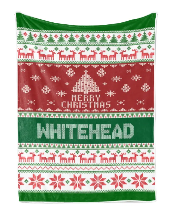 Merry Christmas Fleece Blanket, Personalized Christmas Blanket Gifts for Fbus04681 Whitehead XMASBL01