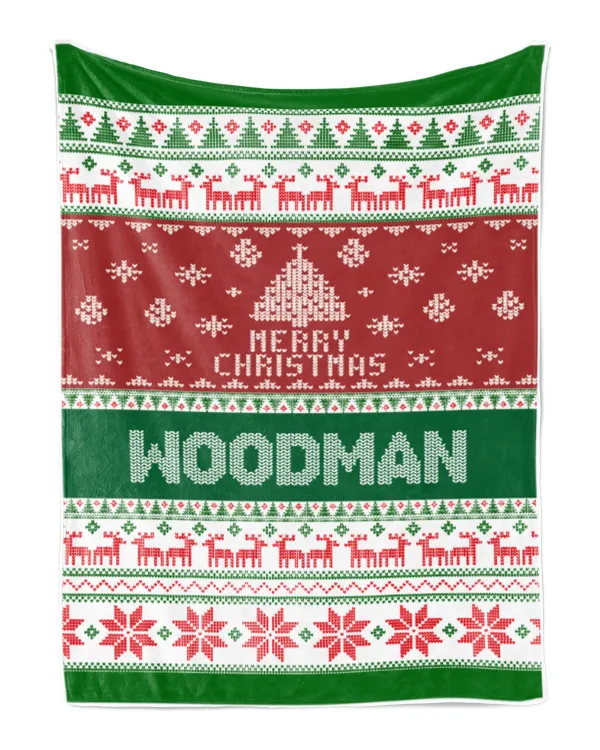 Merry Christmas Fleece Blanket, Personalized Christmas Blanket Gifts for Fbus06272 Woodman XMASBL01