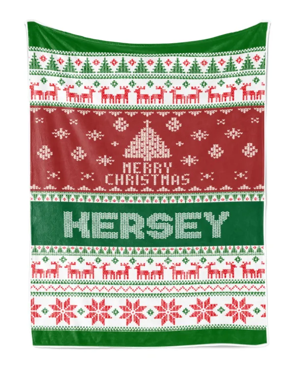Merry Christmas Fleece Blanket, Personalized Christmas Blanket Gifts for Fbus02781 Kersey XMASBL01