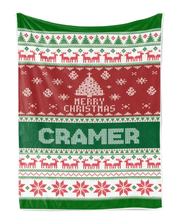 Merry Christmas Fleece Blanket, Personalized Christmas Blanket Gifts for Fbus02399 Cramer XMASBL01