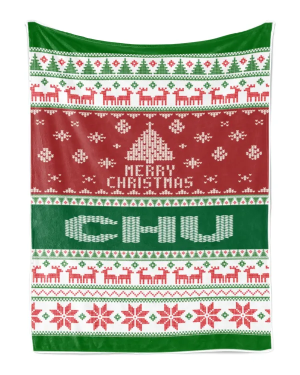 Merry Christmas Fleece Blanket, Personalized Christmas Blanket Gifts for Fbus00232 Chu XMASBL01