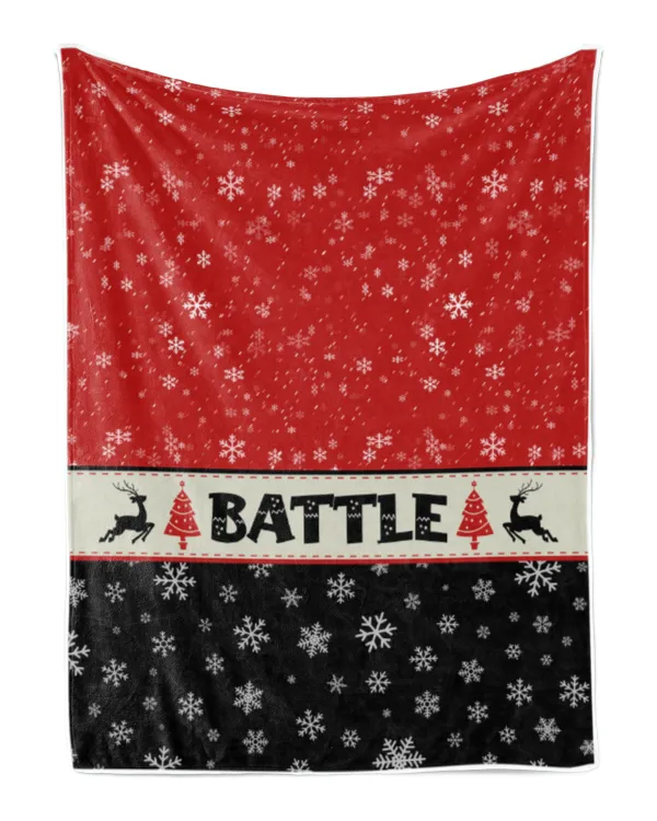 Personalized Christmas Blanket, Xmas Holiday Blanket, Custom Soft Cozy Sherpa Fleece Throw Blankets, Christmas Gift for Fbus02582 Battle XMASBL03