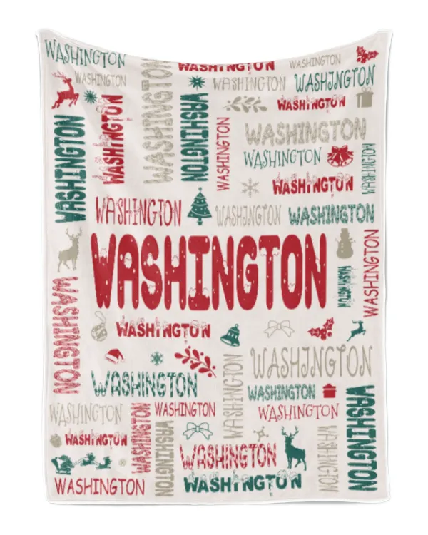 Personalized Christmas Blanket with Name, Custom Name Blanket for Baby, Custom Blanket with Christmas Tree, Christmas Gift for Fbus04912 Washington XMASBL02