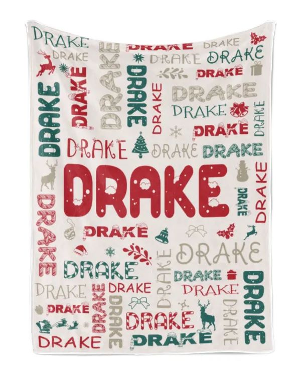 Personalized Christmas Blanket with Name, Custom Name Blanket for Baby, Custom Blanket with Christmas Tree, Christmas Gift for Fbus01205 Drake XMASBL02