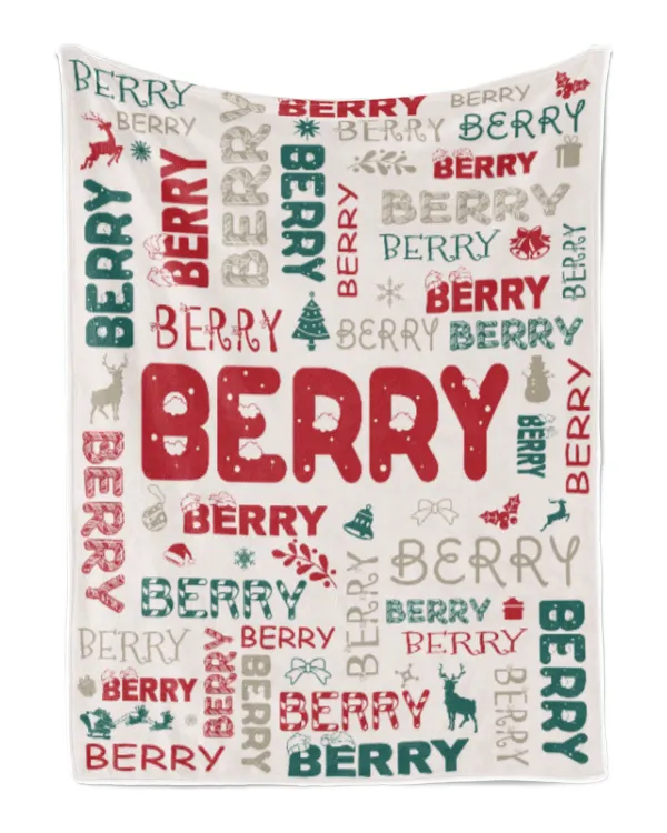 Personalized Christmas Blanket with Name, Custom Name Blanket for Baby, Custom Blanket with Christmas Tree, Christmas Gift for Fbus01294 Berry XMASBL02