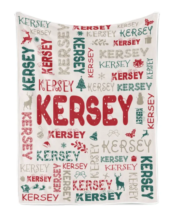 Personalized Christmas Blanket with Name, Custom Name Blanket for Baby, Custom Blanket with Christmas Tree, Christmas Gift for Fbus02781 Kersey XMASBL02