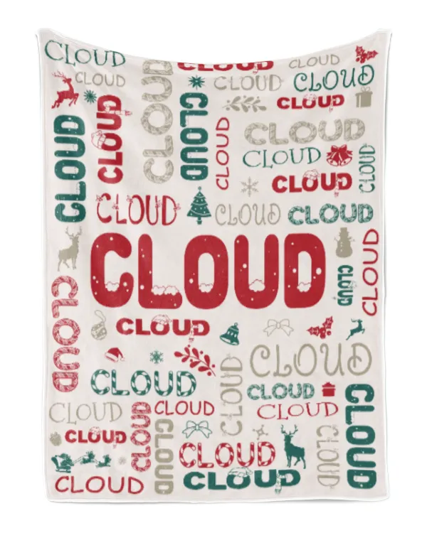 Personalized Christmas Blanket with Name, Custom Name Blanket for Baby, Custom Blanket with Christmas Tree, Christmas Gift for Fbus01599 Cloud XMASBL02