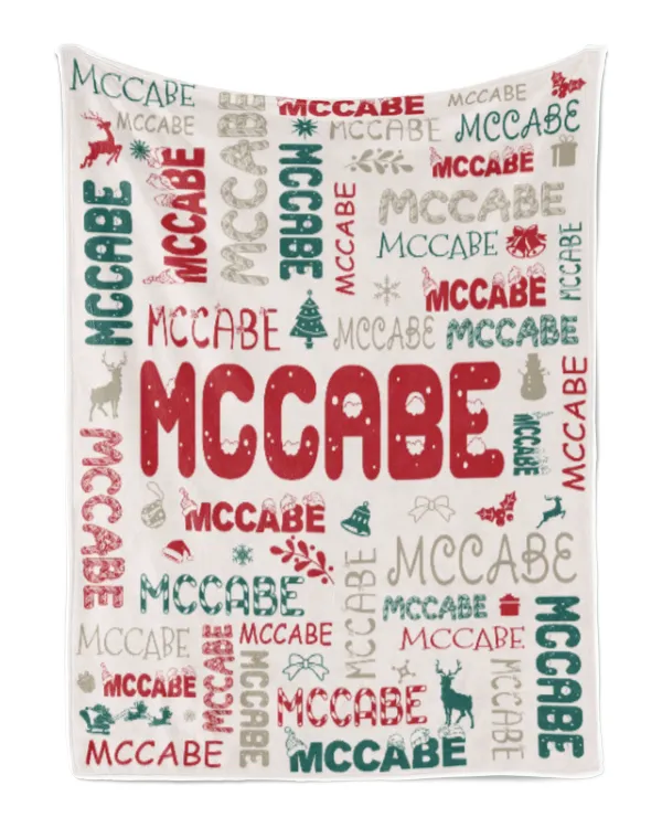 Personalized Christmas Blanket with Name, Custom Name Blanket for Baby, Custom Blanket with Christmas Tree, Christmas Gift for Fbus02183 Mccabe XMASBL02