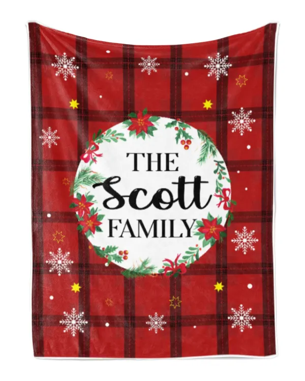 Merry Christmas Fleece Blanket, Personalized Christmas Blanket Gifts for Fbus01466 Scott XMASBL04