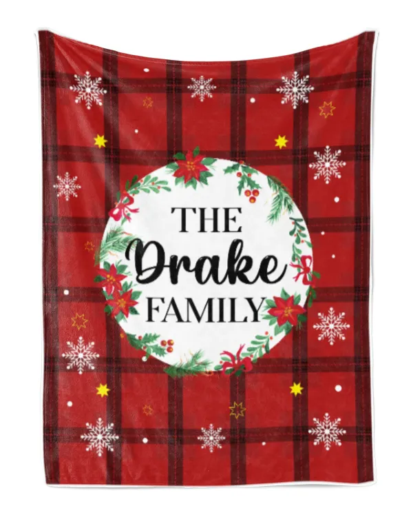 Merry Christmas Fleece Blanket, Personalized Christmas Blanket Gifts for Fbus01205 Drake XMASBL04