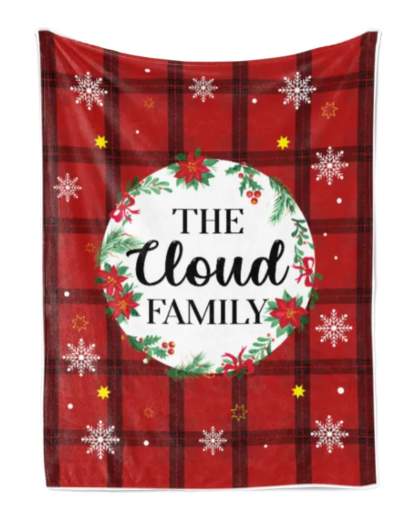 Merry Christmas Fleece Blanket, Personalized Christmas Blanket Gifts for Fbus01599 Cloud XMASBL04
