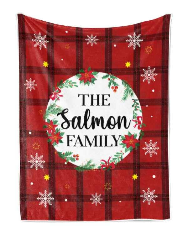 Merry Christmas Fleece Blanket, Personalized Christmas Blanket Gifts for Fbus02633 Salmon XMASBL04