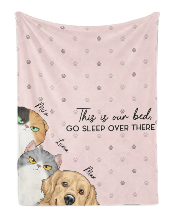 This Is Our Bed - Personalized Blanket, Gift For Cat Loves, Gift Idea For Cat Loves