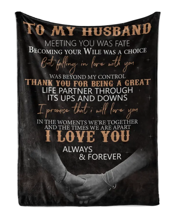 Gift for husband from wife , meeting you was fate becoming your wile was a choice