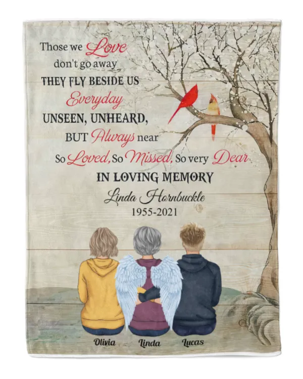 In Loving Memory Mom - Personalized Blanket - Memorial Mother's Day Missing Gift For Sons, Daughters, Gift For Mom, Gift Idea For Mom, Mother's Day Gift