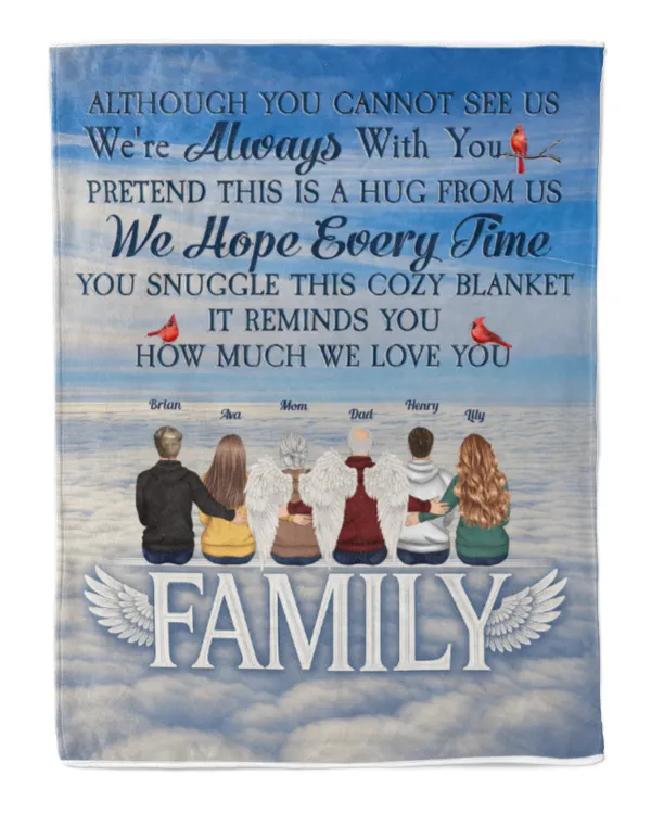 I Am Always With You - Personalized Blanket - Birthday Memorial Rememberance Gift For Family Members, Mom, Dad, Brothers, Sisters, Gift For Daughter, Gift Idea For Daughter