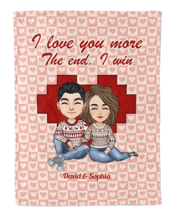 I Love You More - Personalized Blanket, Gifts For Girlfriend, Gifts Idea For Girlfriend