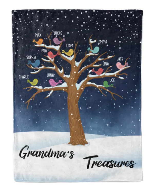 Grandparents' Treasures - Personalized Blanket - Gifts For Grandpa, Gifts Idea For Grandpa