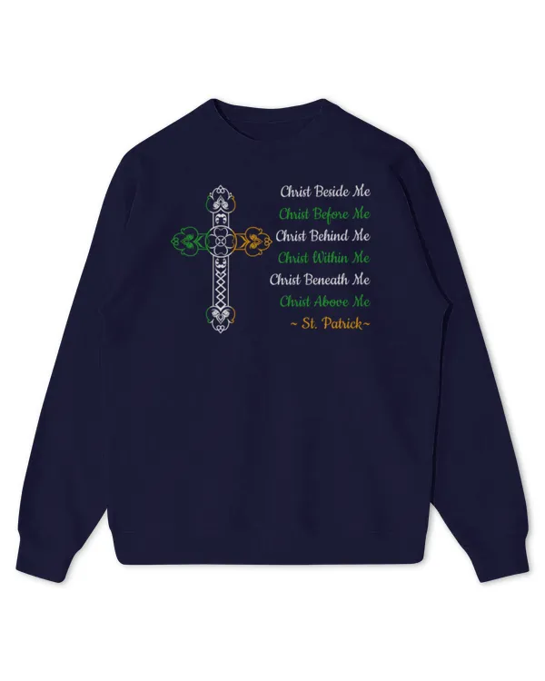 Men Women St Patrick's Prayer Green Christian Cross Irish Long Sleeve T-Shirt - Kids Standard Sweatshirt Kids Standard Sweatshirt