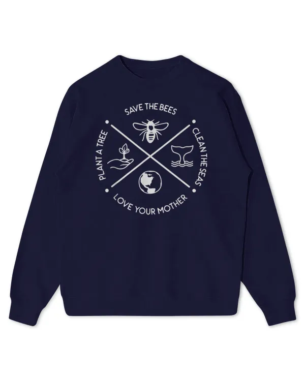 Love Earth Day Everyday Smile Face Hippie Planet Anniversary Shirt - Kids Standard Sweatshirt Kids Standard Sweatshirt