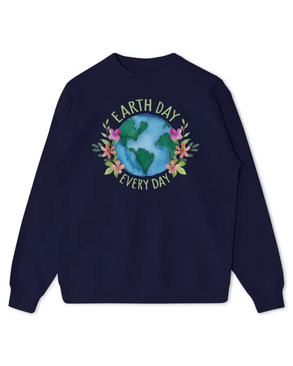 Love Earth Day Everyday Smile Face Hippie Planet Anniversary T-Shirt - Kids Standard Sweatshirt Kids Standard Sweatshirt