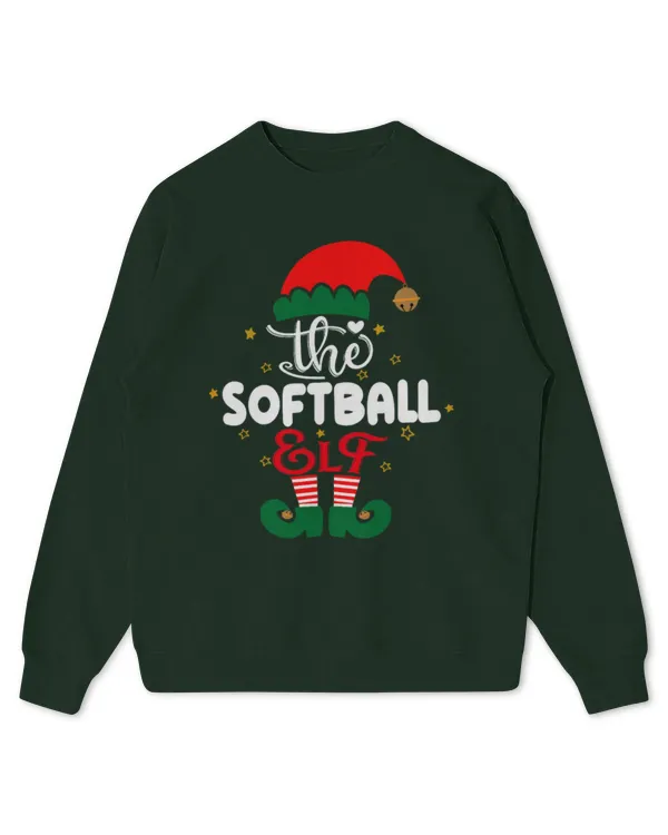 Cute Softball Elf family Matching Group Christmas Pajama Funny - Kids Standard Sweatshirt Kids Standard Sweatshirt