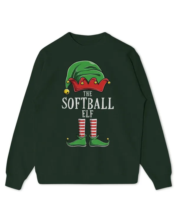 Cute Softball Elf Family Matching Group Elves Funny Christmas - Kids Standard Sweatshirt Kids Standard Sweatshirt