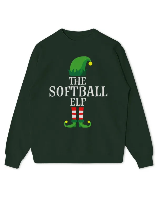 Cute Softball Elf Men Apparel Funny Christmas Family Matching - Kids Standard Sweatshirt Kids Standard Sweatshirt