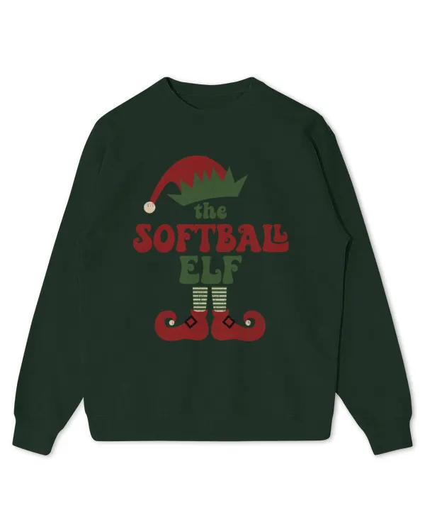 Cute Softball Elf Family Matching Group Christmas 1 - Kids Standard Sweatshirt Kids Standard Sweatshirt