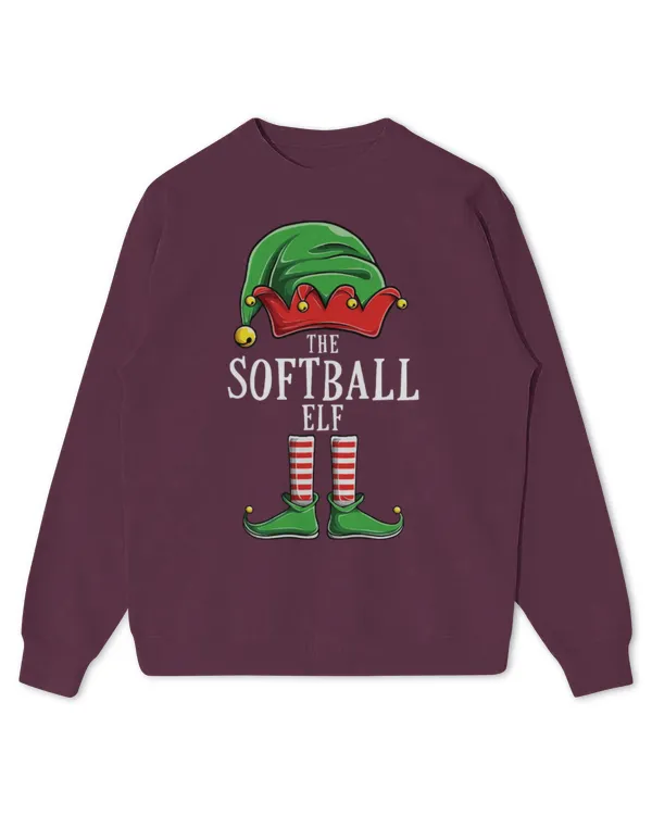Cute Softball Elf Family Matching Group Elves Funny Christmas - Kids Standard Sweatshirt Kids Standard Sweatshirt