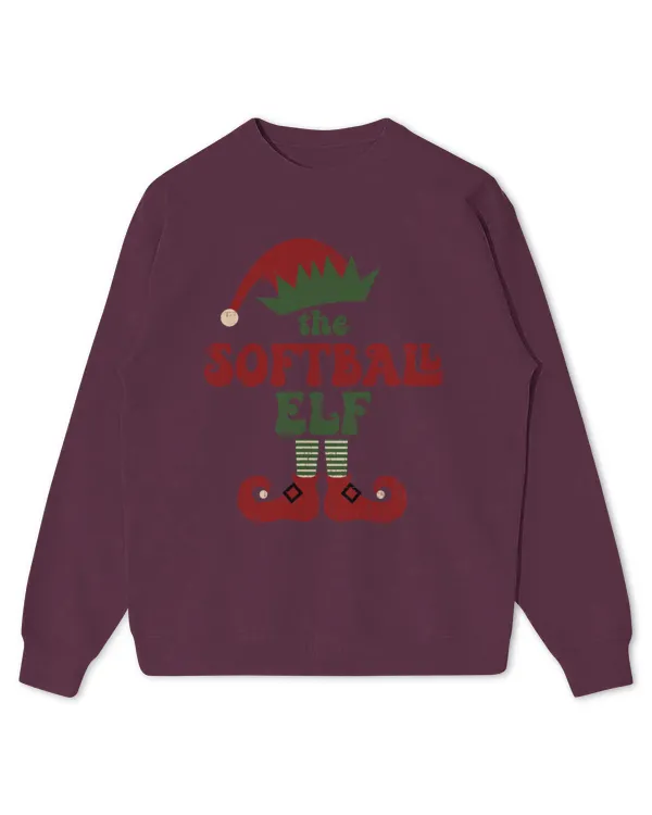 Cute Softball Elf Family Matching Group Christmas 1 - Kids Standard Sweatshirt Kids Standard Sweatshirt