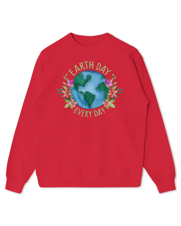 Love Earth Day Everyday Smile Face Hippie Planet Anniversary T-Shirt - Kids Standard Sweatshirt Kids Standard Sweatshirt