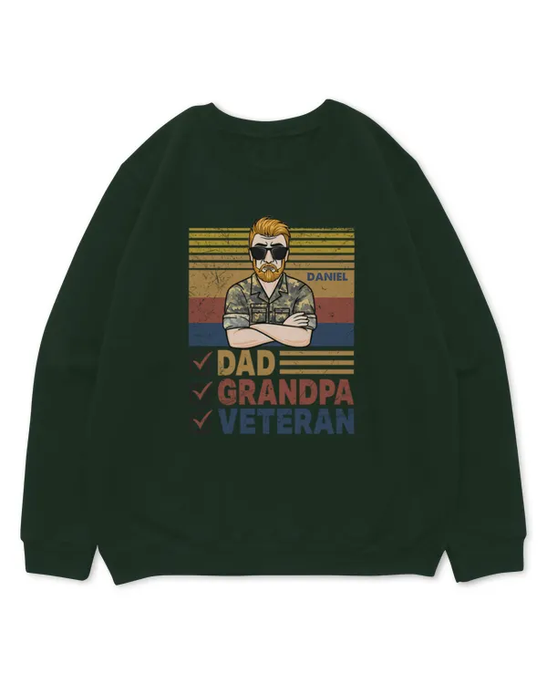 Dad, Grandpa, Veteran - Gift For 4th Of July - Personalized, Gifts For Veterans Day, Gifts Idea For Veterans Day