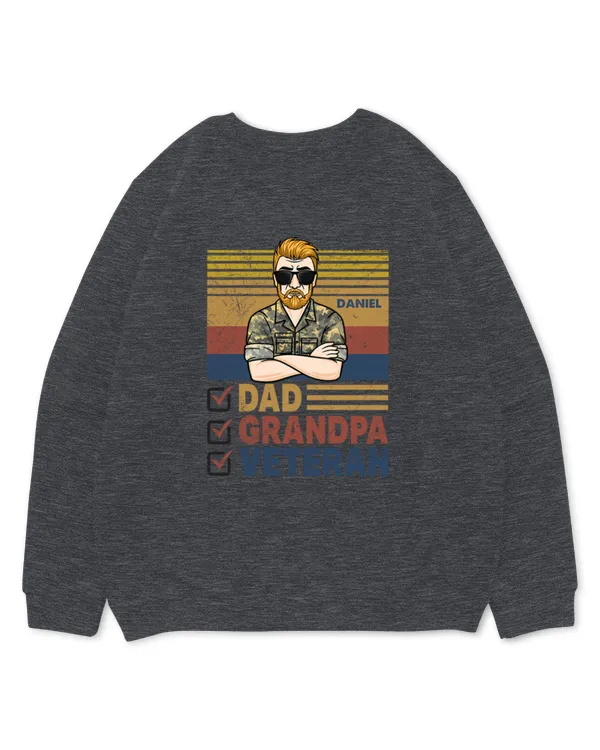 Dad, Grandpa, Veteran - Gift For 4th Of July - Personalized, Gifts For Veterans Day, Gifts Idea For Veterans Day - Kids Standard Sweatshirt Kids Standard Sweatshirt