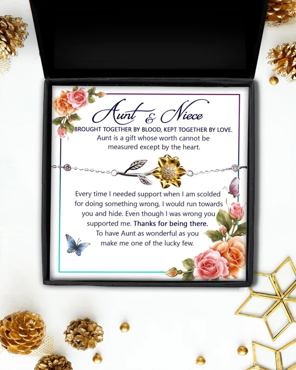 Aunt Niece Jewelry for Aunt, Sunflower Bracelet for Aunt from Niece, Aunt Mothers Day Gift, Birthday Gift for Aunt