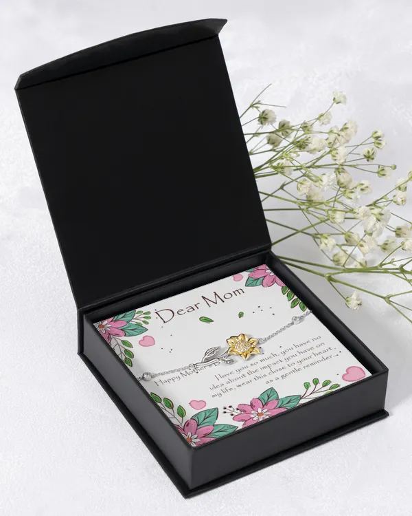 [Combo 3 Sunflower Jewelry] Personalized 'Dear Mom' Happy Mother's Day, Mother's Day Gift, Best Gift For Mother's Day, Personalized Gift. [Discount Code Up To 50%]