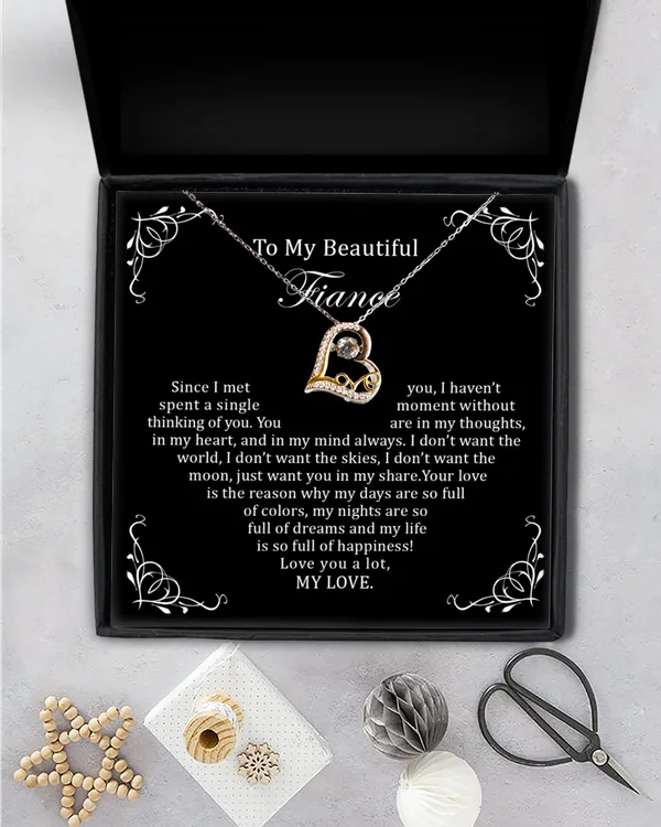 Engagement Gift For Fiance, Authentic Heart Necklace for Fiance,  Fiance Valentines Gift, Fiance Birthday Gift
