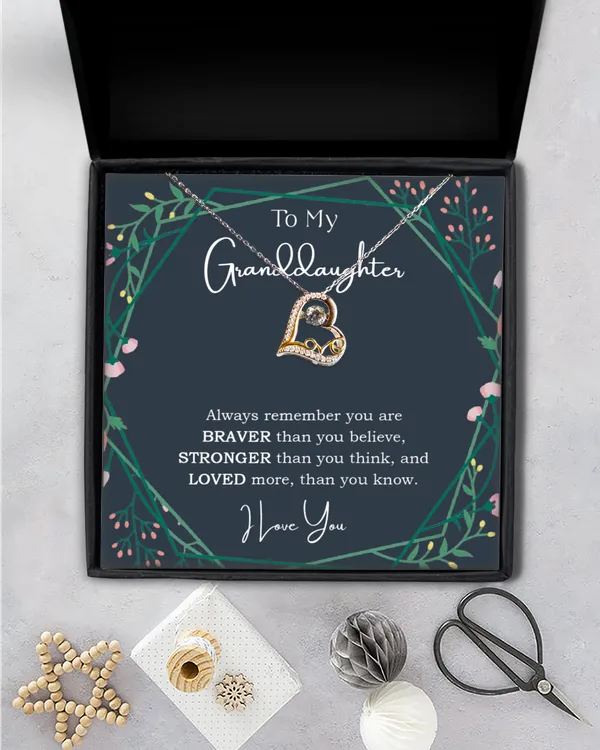 Personalized Name, Love Dancing Necklace Gift, Birthday Gifts From Grandmother Or Grandfather To Granddaughter Presentt