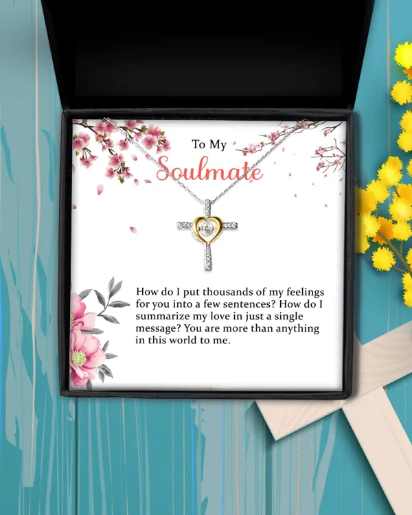 Personalized To My Wife You Are More Than Anything, Cross Dancing Necklace with Message Card, Gift For Soulmate, Wife Gifts, Anniversary Day Gifts.